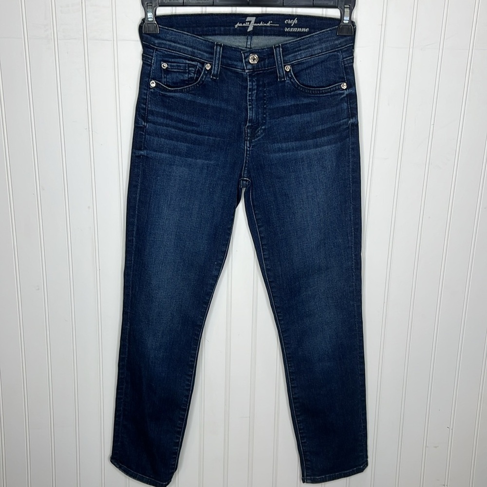 7 for all Mankind Crop Roxanne Dark Wash Jeans Size 26 - Picture 10 of 10